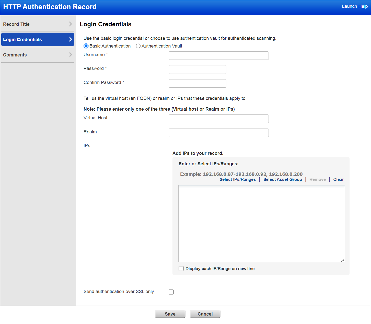 Using Basic authentication for login credentials.